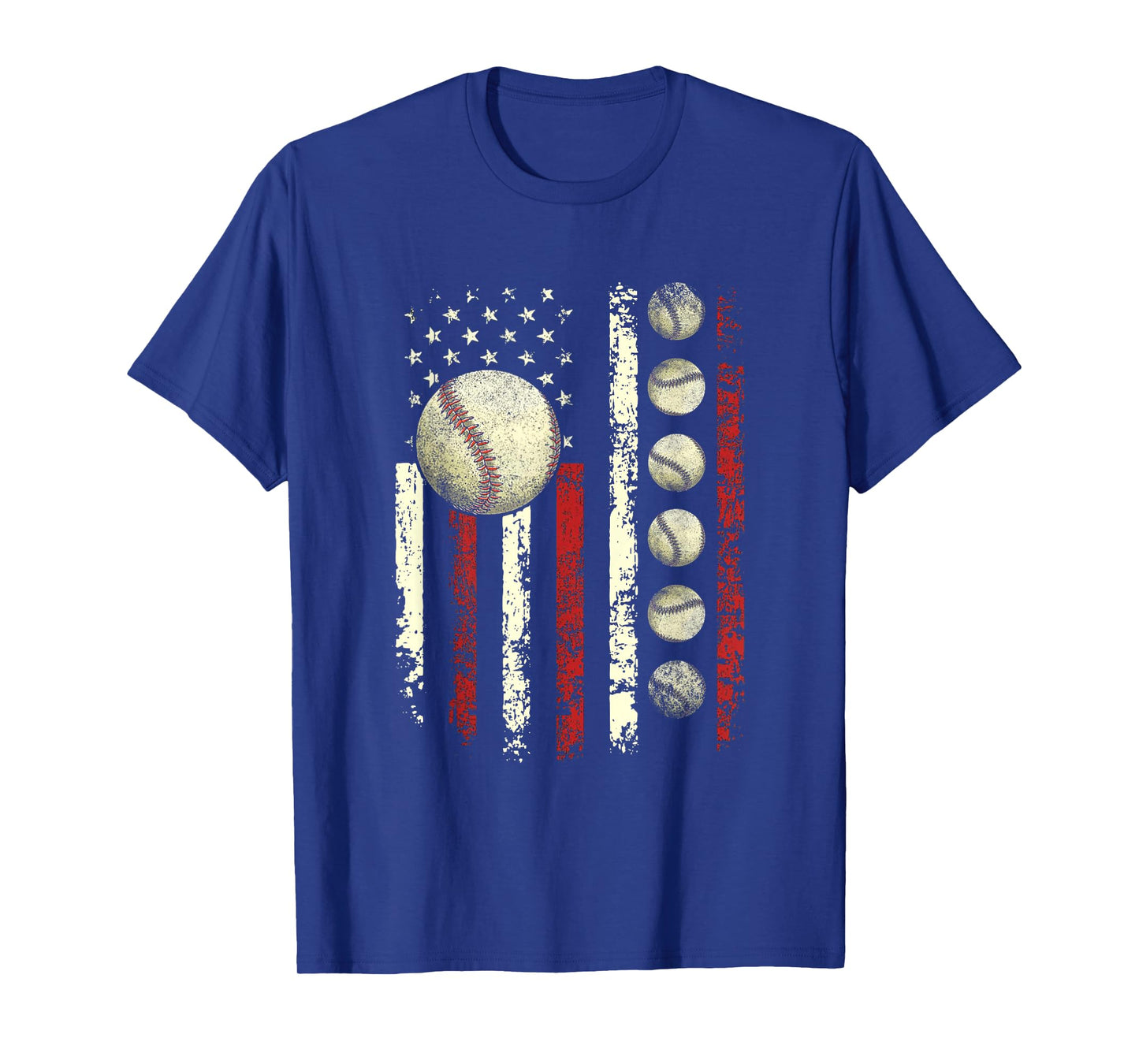 Vintage Baseball American Flag for Men Boys Girls Women T-Shirt