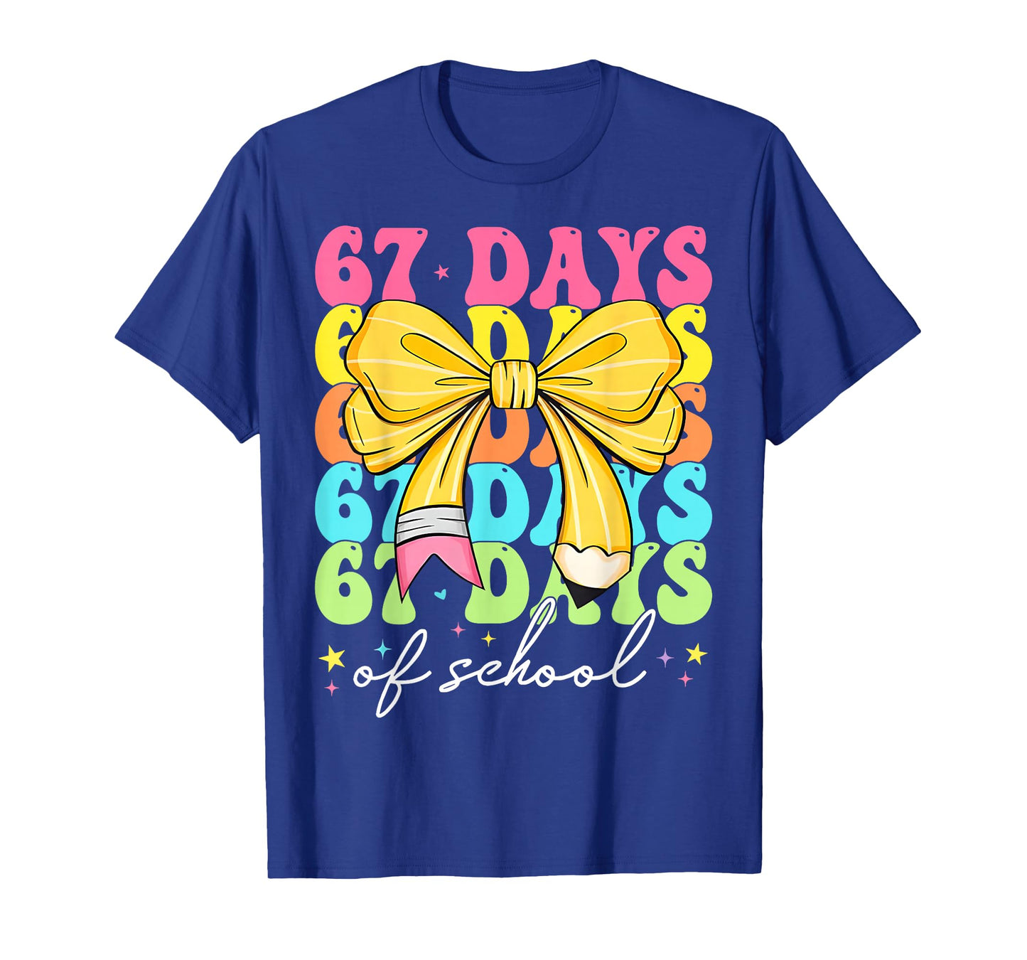67 Days of School Girls Coquette Bow 67th Day of School T-Shirt