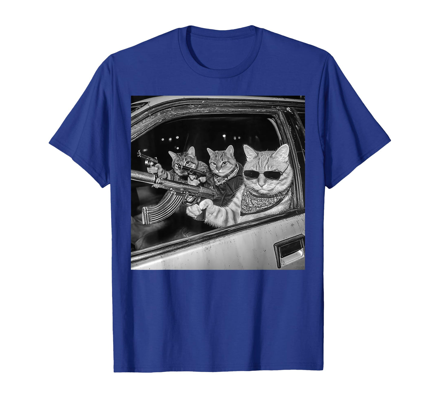 Gangster Cat Meme Funny Vintage Kitten for Dad Women Men T-Shirt
