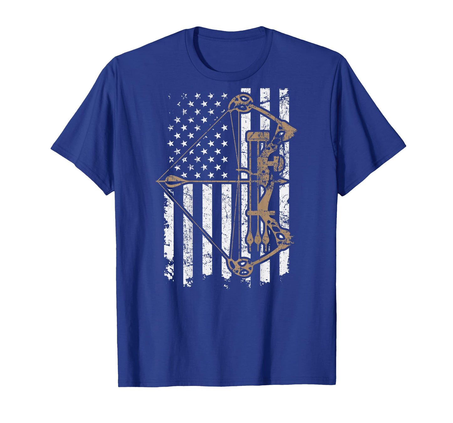 Camo USA Flag Archery Compound Bow - Bow Hunter (ON Back) T-Shirt