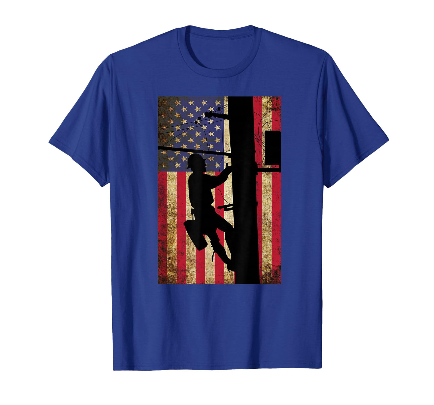 Lineman American Flag Shirt | Electric Cable Lineman Gift T-Shirt