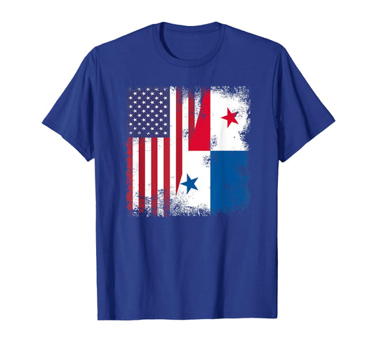 Half Panamanian Flag | Vintage Panama USA Gift T-Shirt