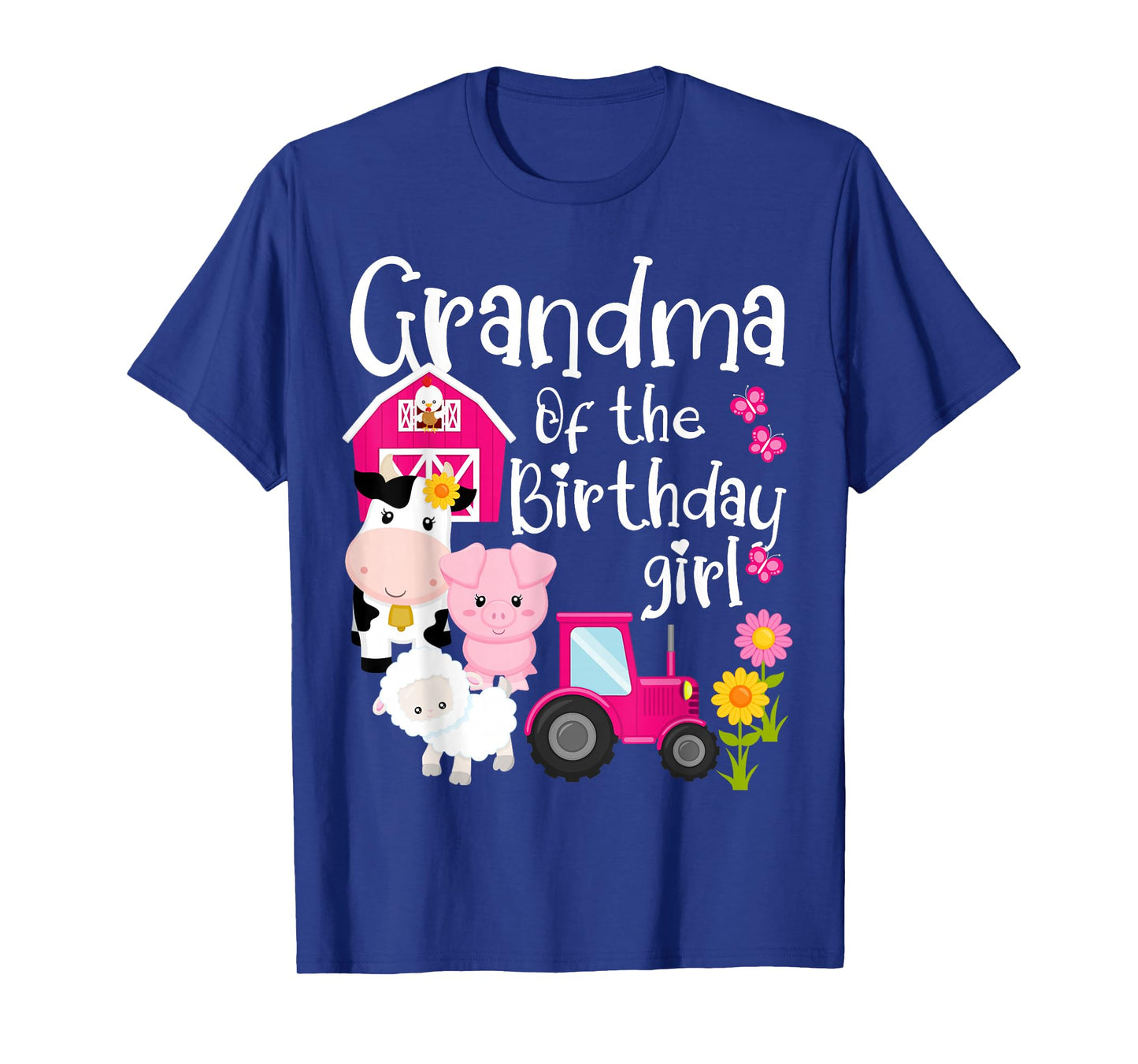 Farm Animals Grandma Of The Birthday Girl Party Barnyard T-Shirt