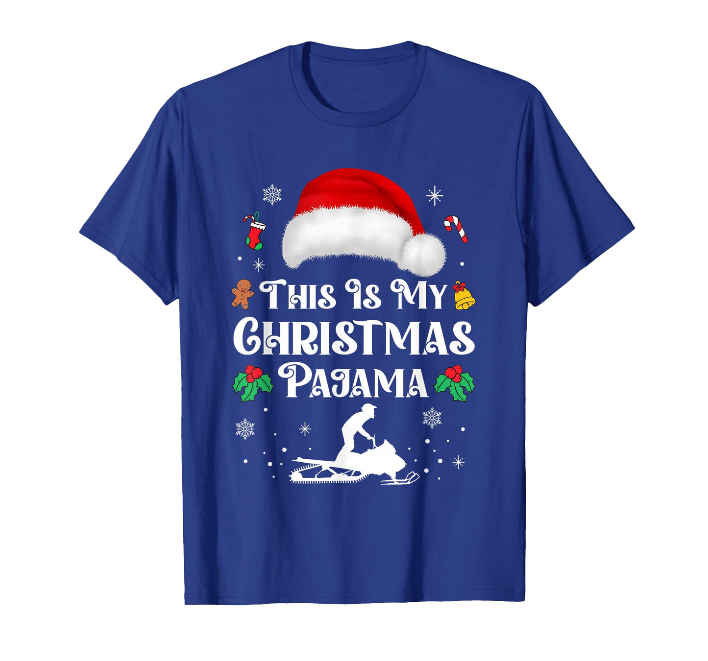 This Is My Christmas Pajama Snowmobile Funny Snowmobiling T-Shirt