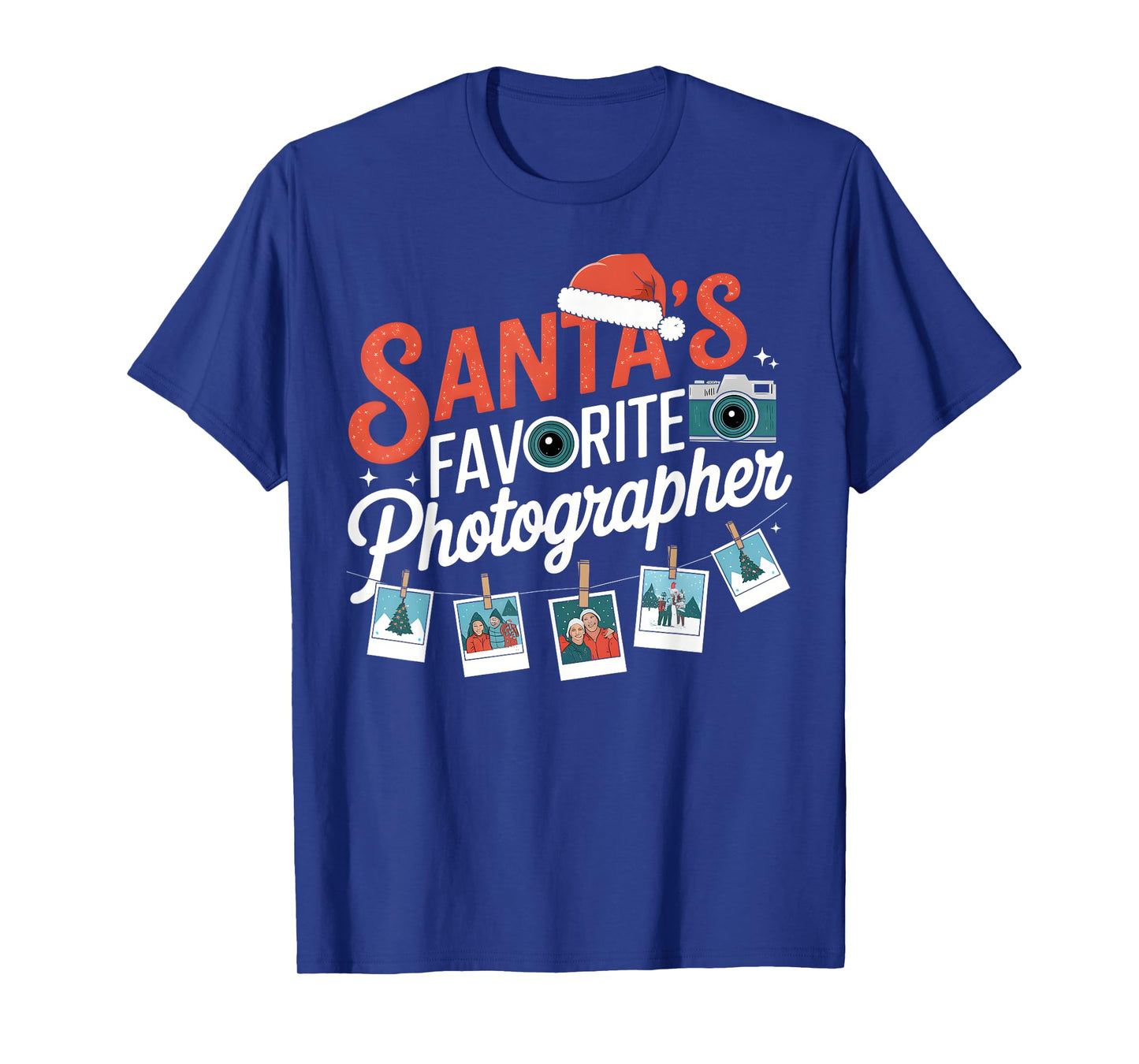 Santas Favorite Photographer Funny Christmas Photography T-Shirt