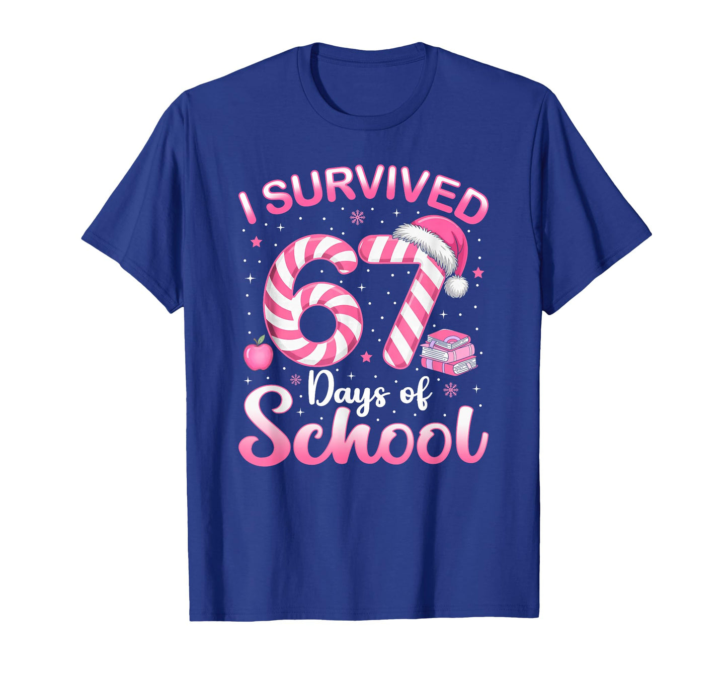 67 Christmas Shirt Teacher Kids I Survived 67 Days of School T-Shirt