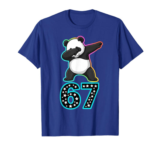 Funny 67 Meme Dabbing Panda Rainbow Gen Z Six Seven T-Shirt