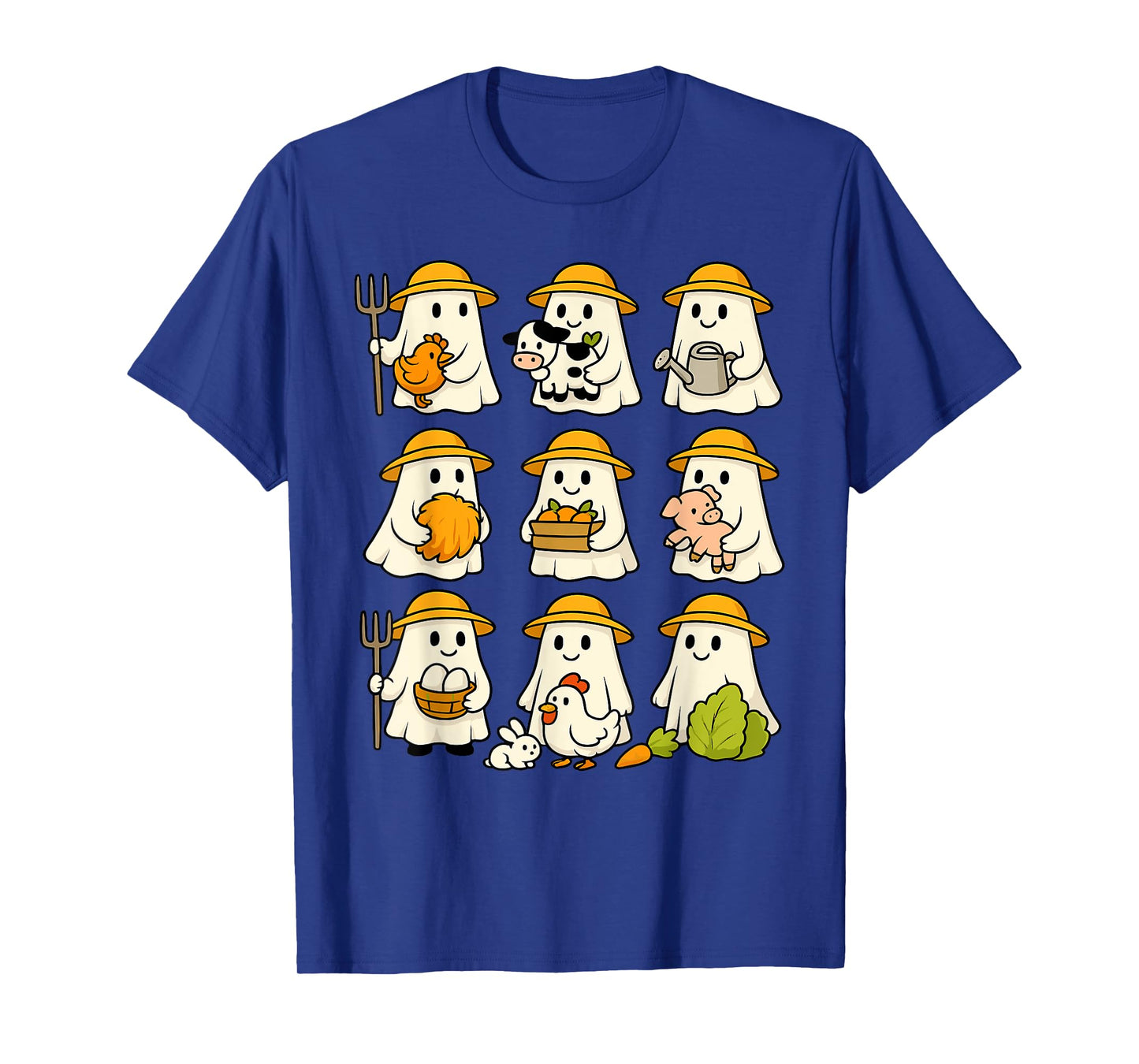 Cute Ghost Farmer Halloween Fall Farming Lover T-Shirt