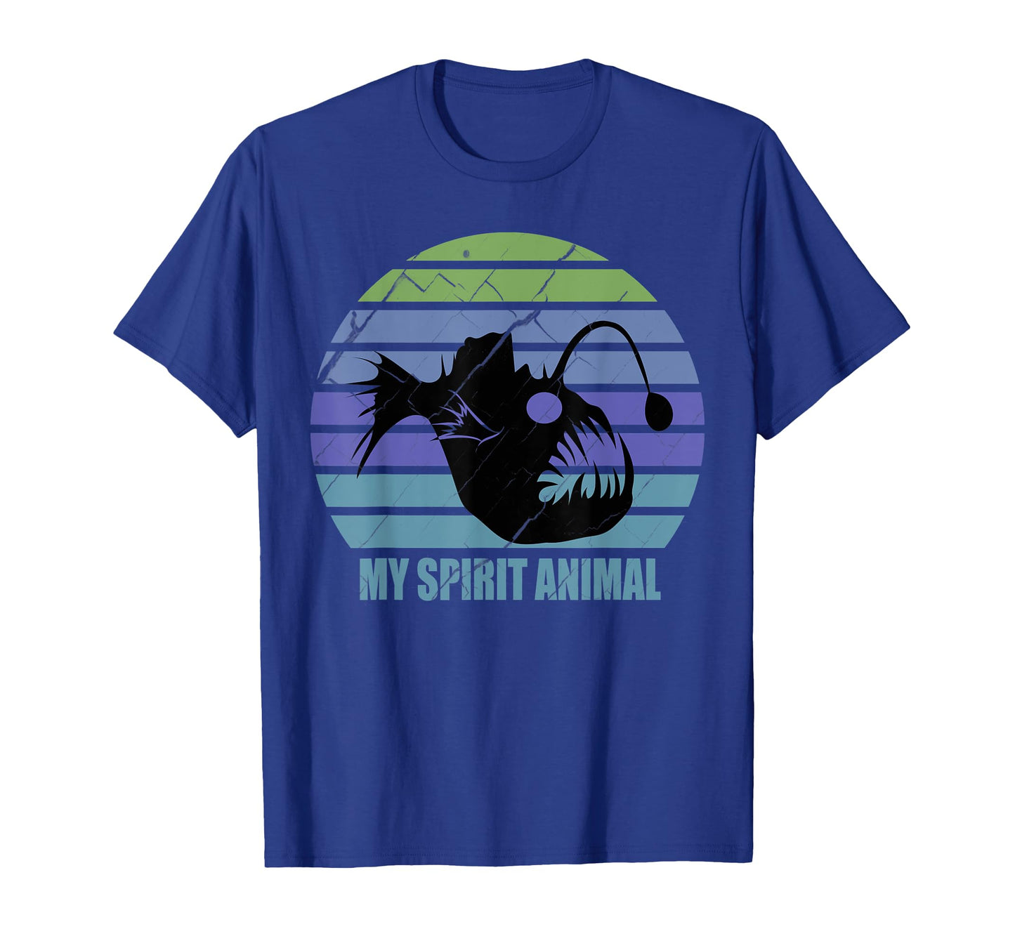 Funny Angler Fish My Spirit Animal Sarcastic Retro Vintage T-Shirt