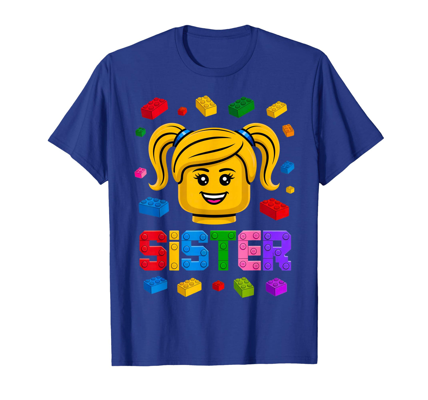 Family Sister Master Builder Building Bricks Blocks Girls T-Shirt