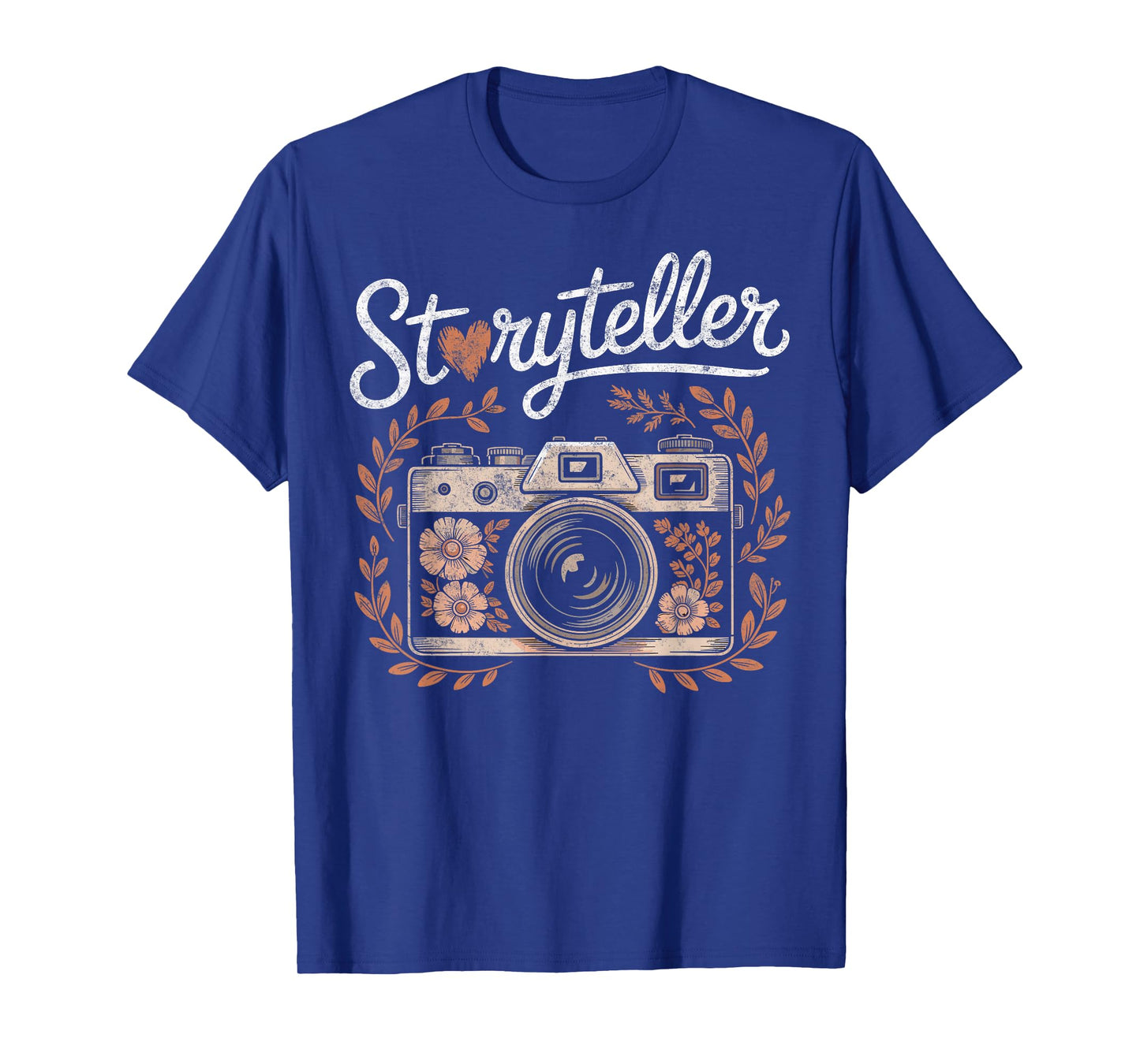 Vintage Photo Camera Flowers Tee Storyteller Photographer T-Shirt