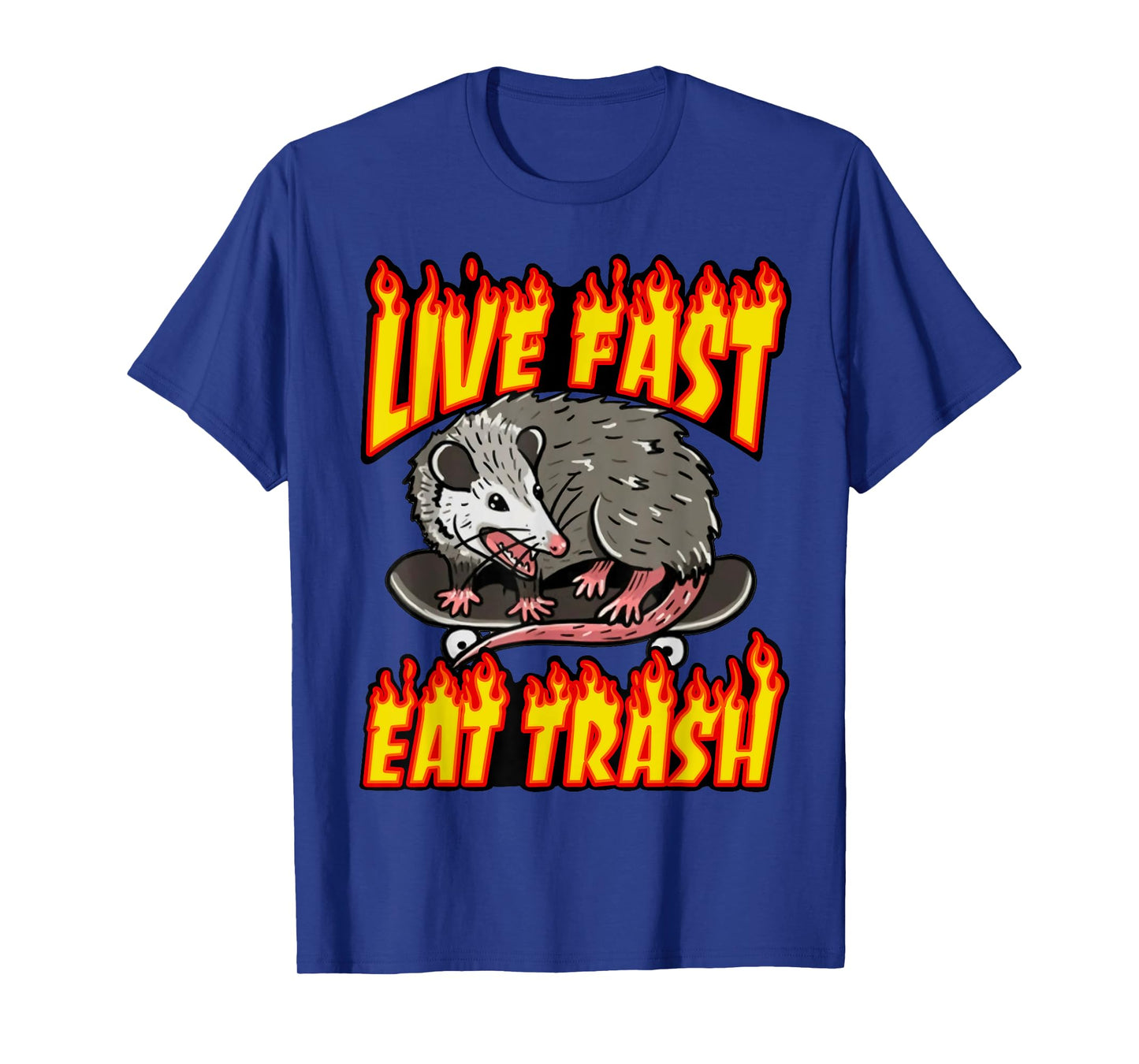 Live Fast Eat Trash Possum Vintage Funny Skateboard Opossum T-Shirt