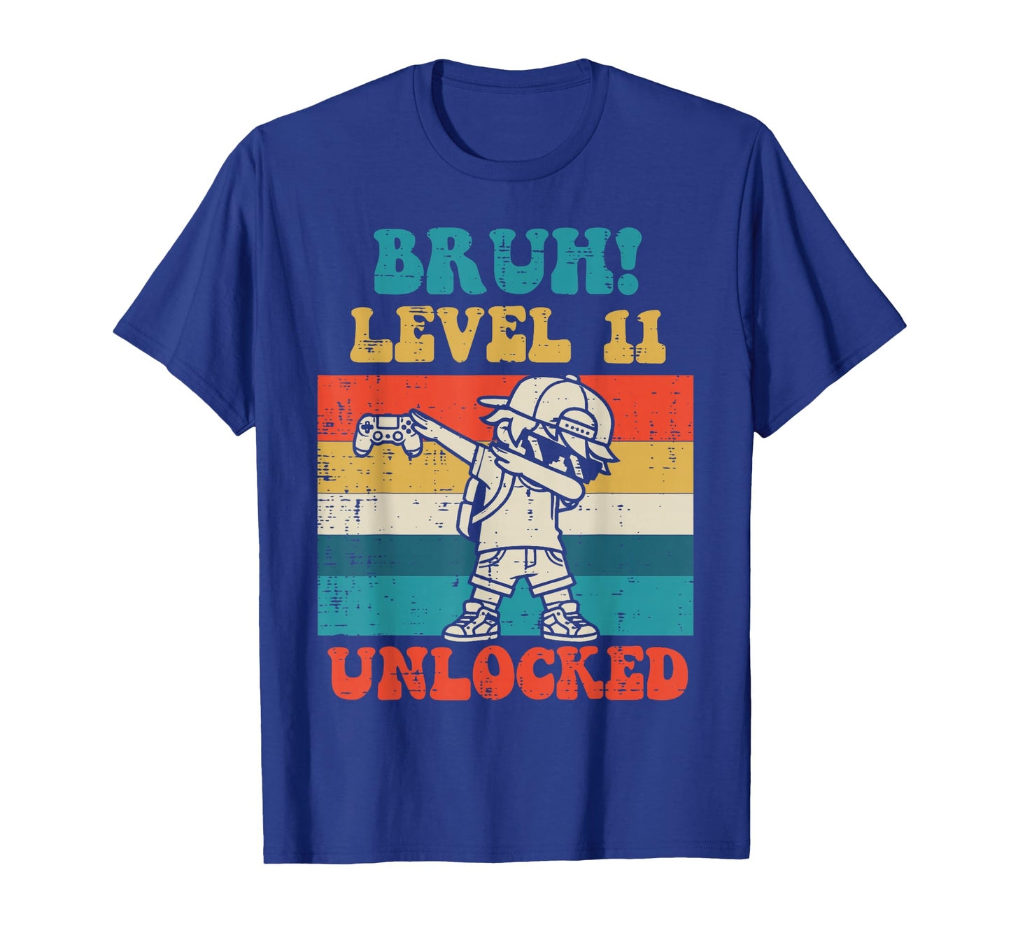 Bruh Level 11 Unlocked Gamer Dab Retro 11th Birthday Boys T-Shirt
