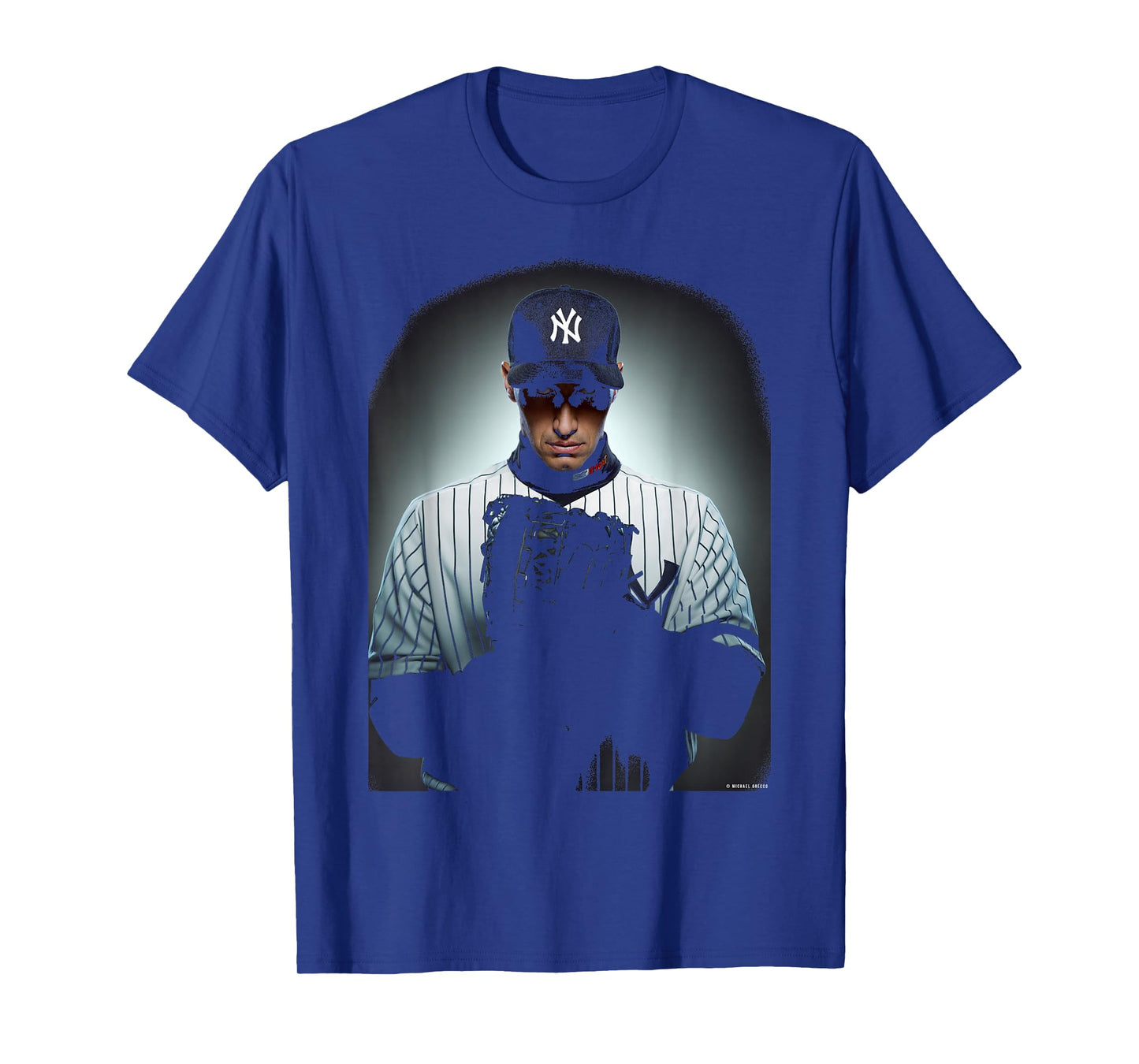 New York Yankees Catcher Andy Pettitte by Michael Grecco T-Shirt