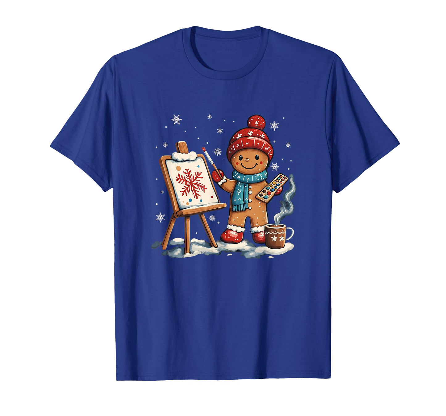 Artist Gingerbread Painter Art Teacher Student Christmas T-Shirt