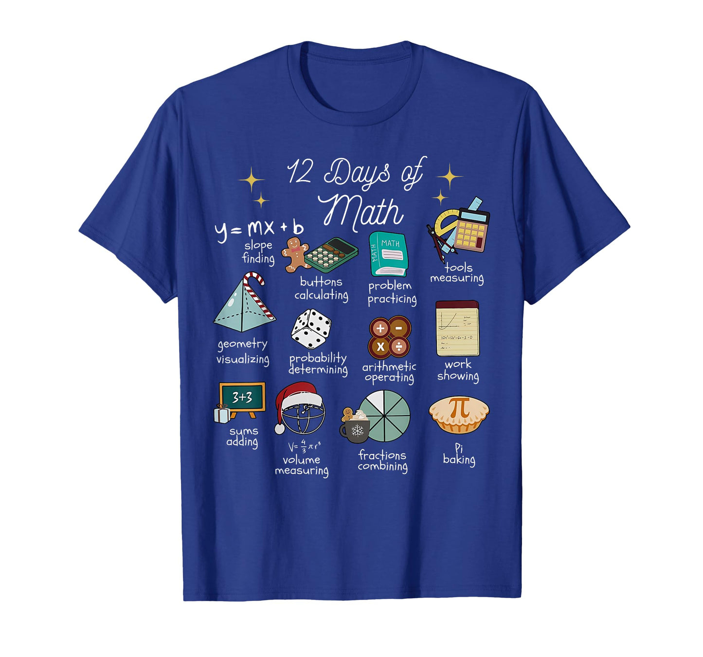 Christmas 12 Days of Math Math Teacher Xmas STEM STEMS T-Shirt