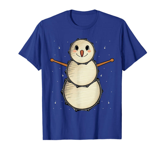 Snowman Drums Percussionist Drummer Christmas T-Shirt