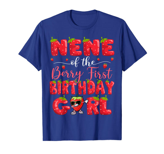 Nene Of The Berry First Birthday Girl Strawberry Dabbing T-Shirt