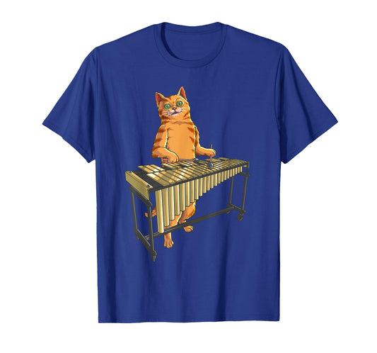 Funny Cat Playing Vibraphone | Cool Animal Musicians Gift T-Shirt
