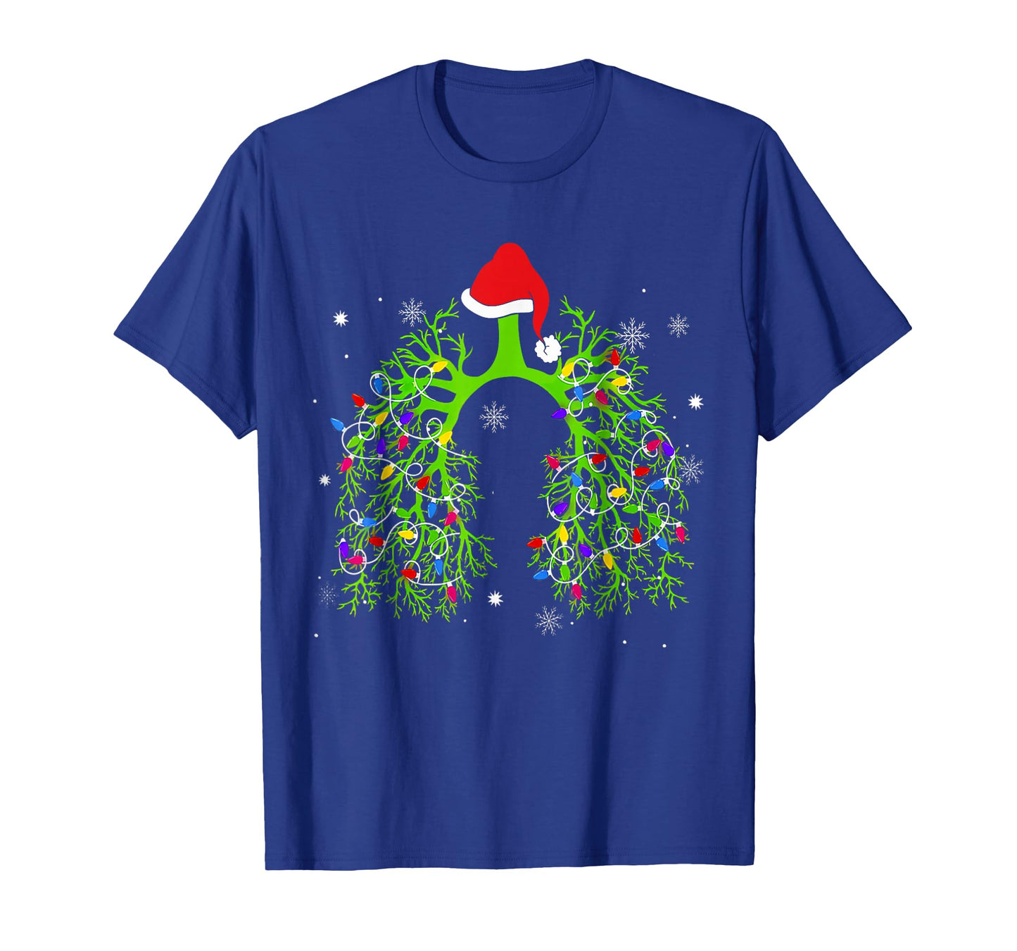 Christmas Nurse Respiratory Therapist Lung Xmas Lights T-Shirt