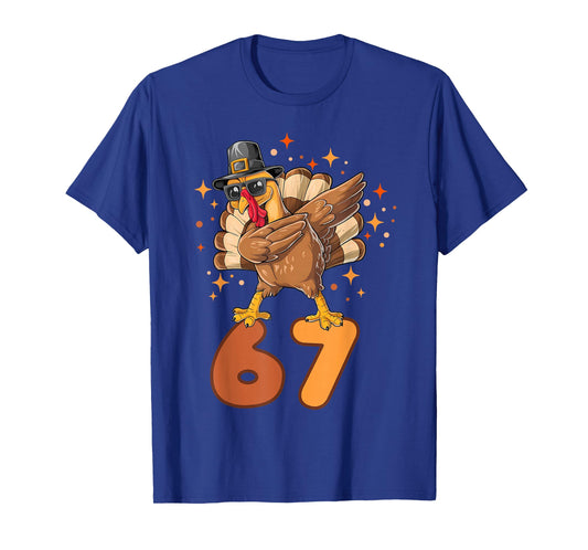 Funny Turkey Dab 67 Six Seven Thanksgiving Meme Brainrot T-Shirt