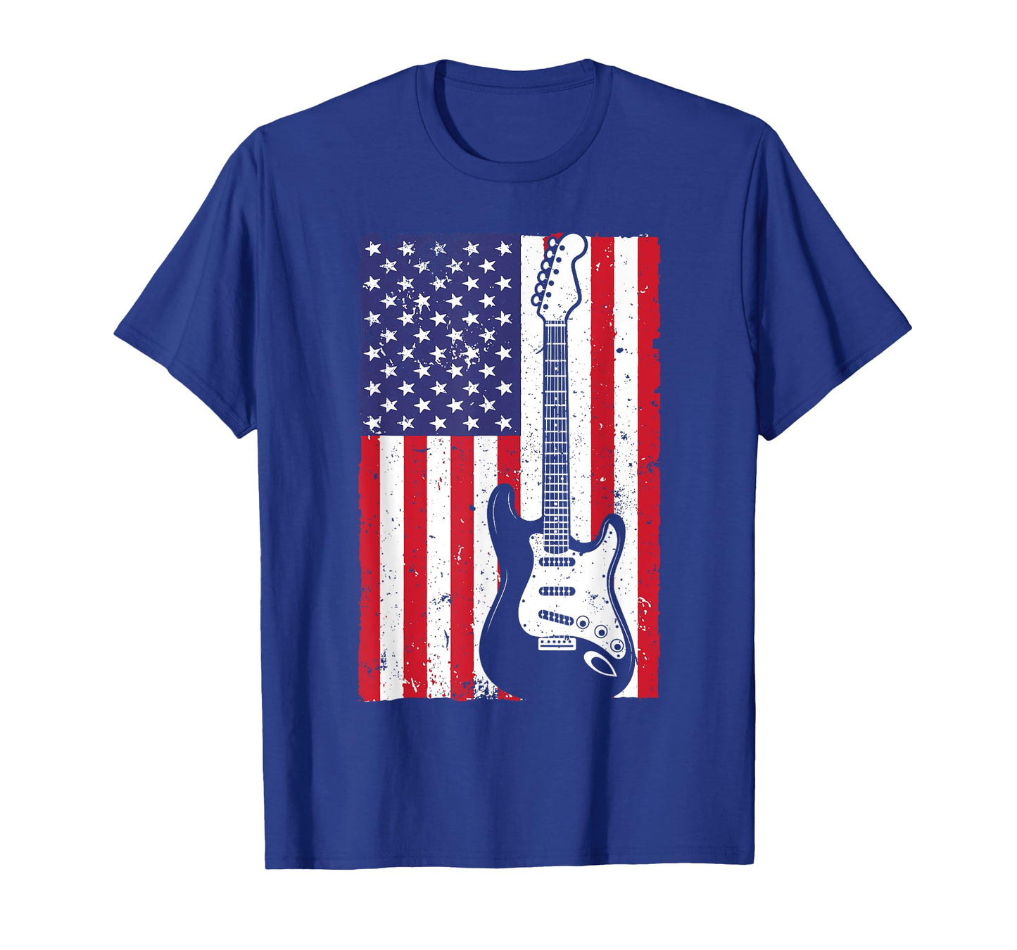 Cool American Flag Guitar For Men Women Guitarist Music Rock T-Shirt