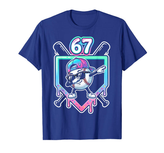 Baseball Ice Cream Drip 67 Player Dabbing Six Seven Boys T-Shirt