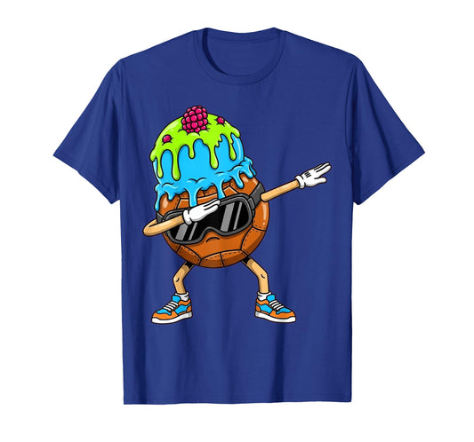 Dabbing Handball Drip Ice Cream Kids Youth Boys Girls T-Shirt