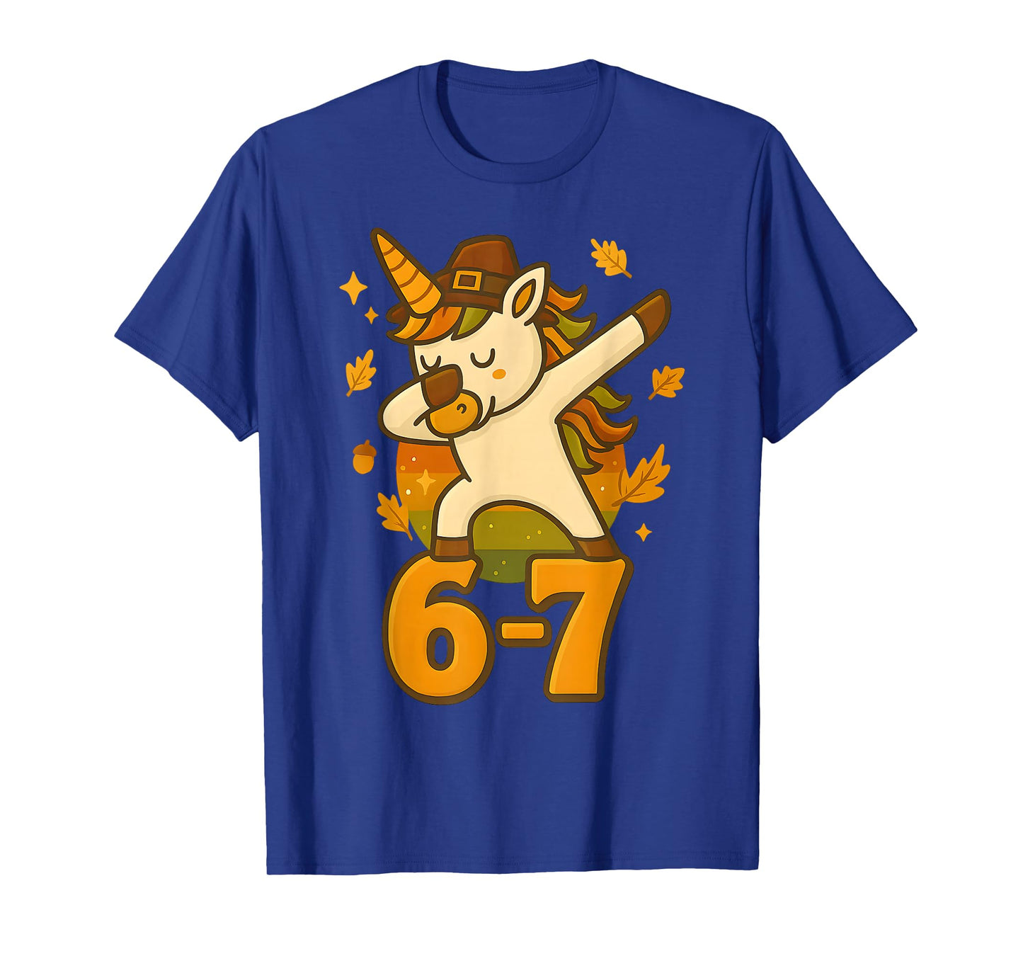 Funny 67 Thanksgiving Unicorn Dabbing Six Seven Meme Girls T-Shirt