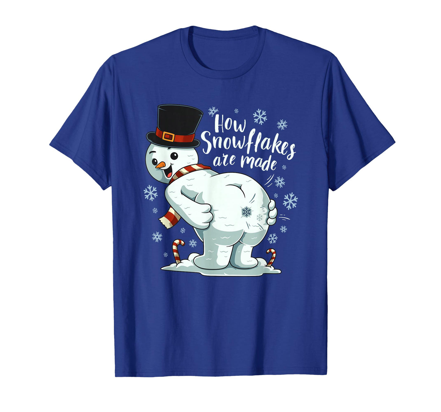 Farting Snowman Making Snowflake Christmas Winter T-Shirt