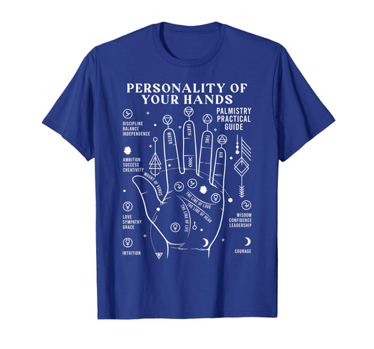 Palm Reading Palmistry Guide Chart Personality of Your Hands T-Shirt