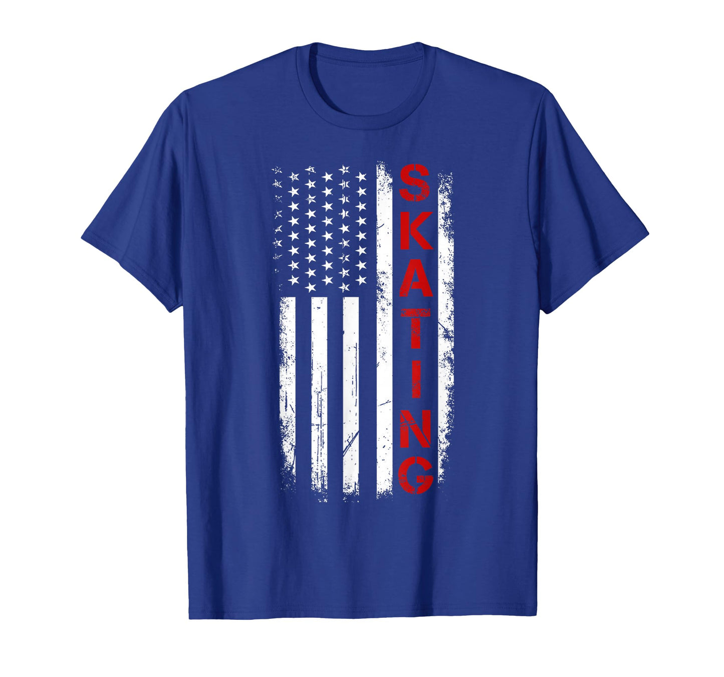 American Us Flag Skating Roller Blading Inline Speed Skating T-Shirt