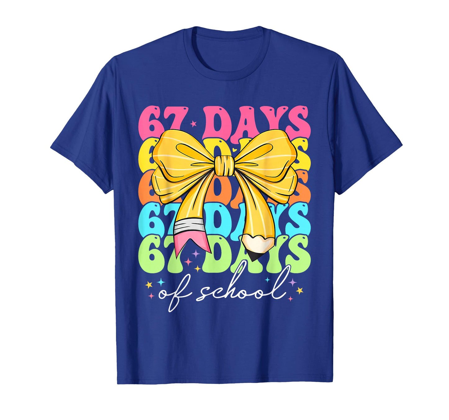 67 Days of School Girls Coquette Bow 67th Day of School T-Shirt