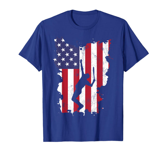 Vintage 4th Of July USA Flag Tennis T-Shirt