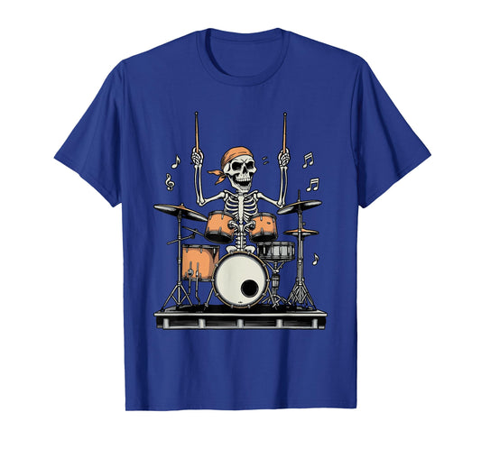Drum Bandana Skeleton Drumming Music Instrument Drummer T-Shirt