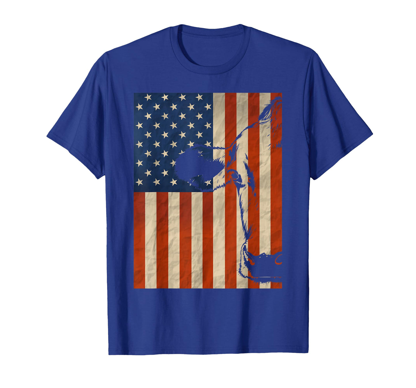 Cow American Flag Cattle Animal Lover Patriotic 4th of July T-Shirt