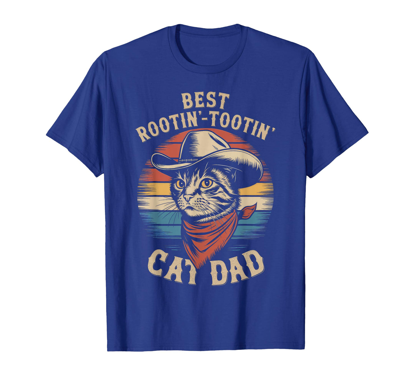 Cat Dad Cat Shirt Funny Fathers Day Cowboy Rootin Tootin T-Shirt