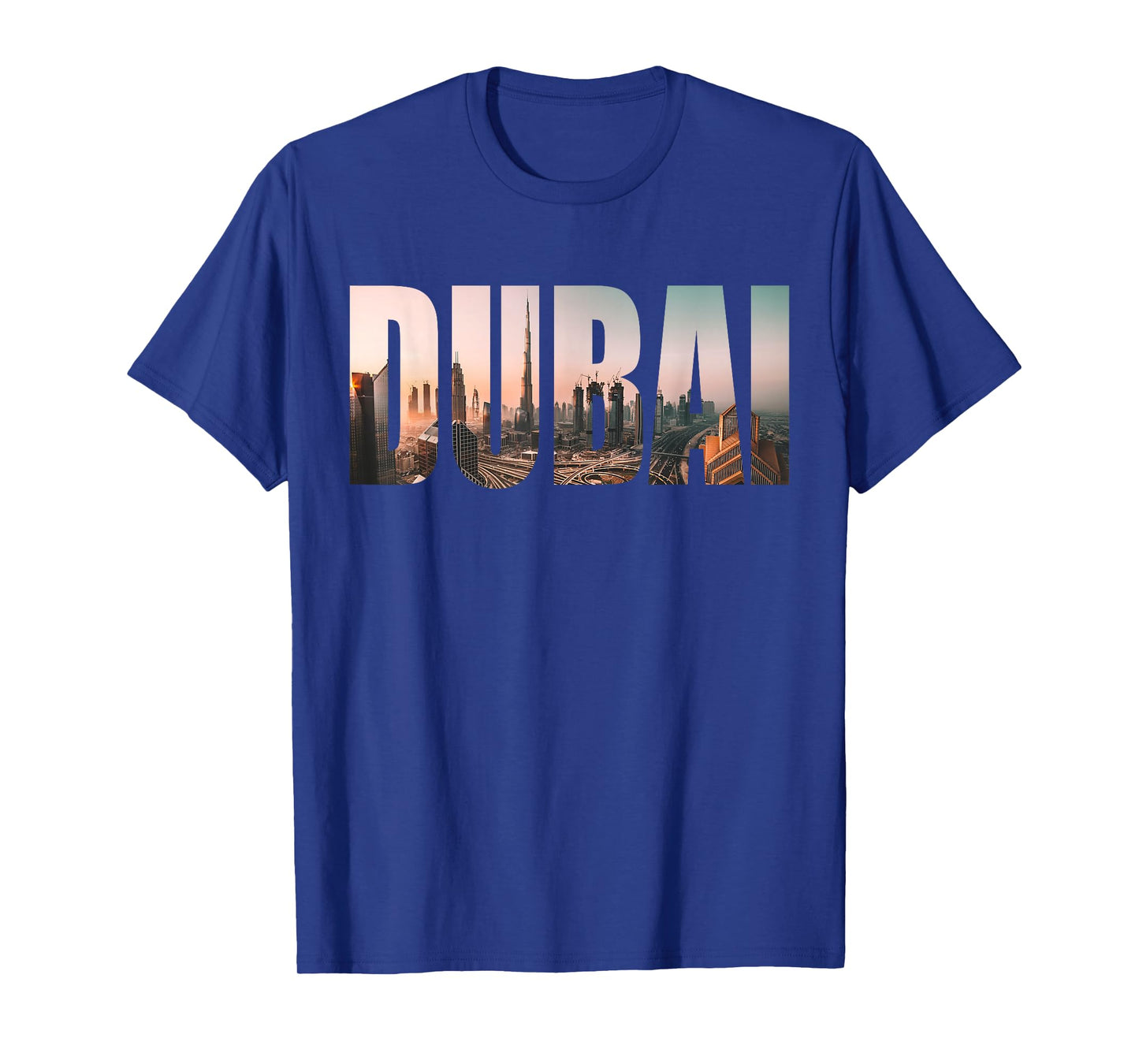 Dubai UAE Skyline Urban Photography Font T-Shirt