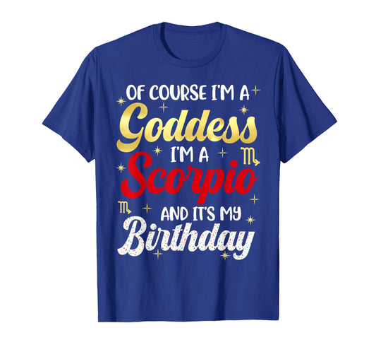 Scorpio Women Red Scorpio Goddess Queen Its My Birthday Girl T-Shirt