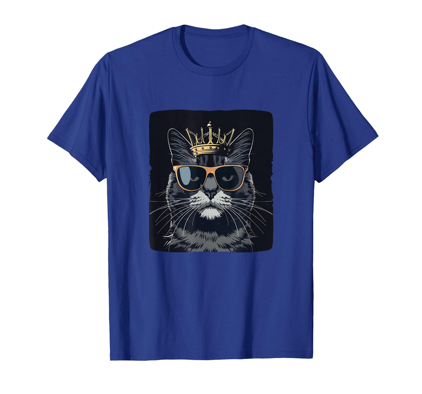 Funny Sunglasses Cat King with a Silly Crown T-Shirt