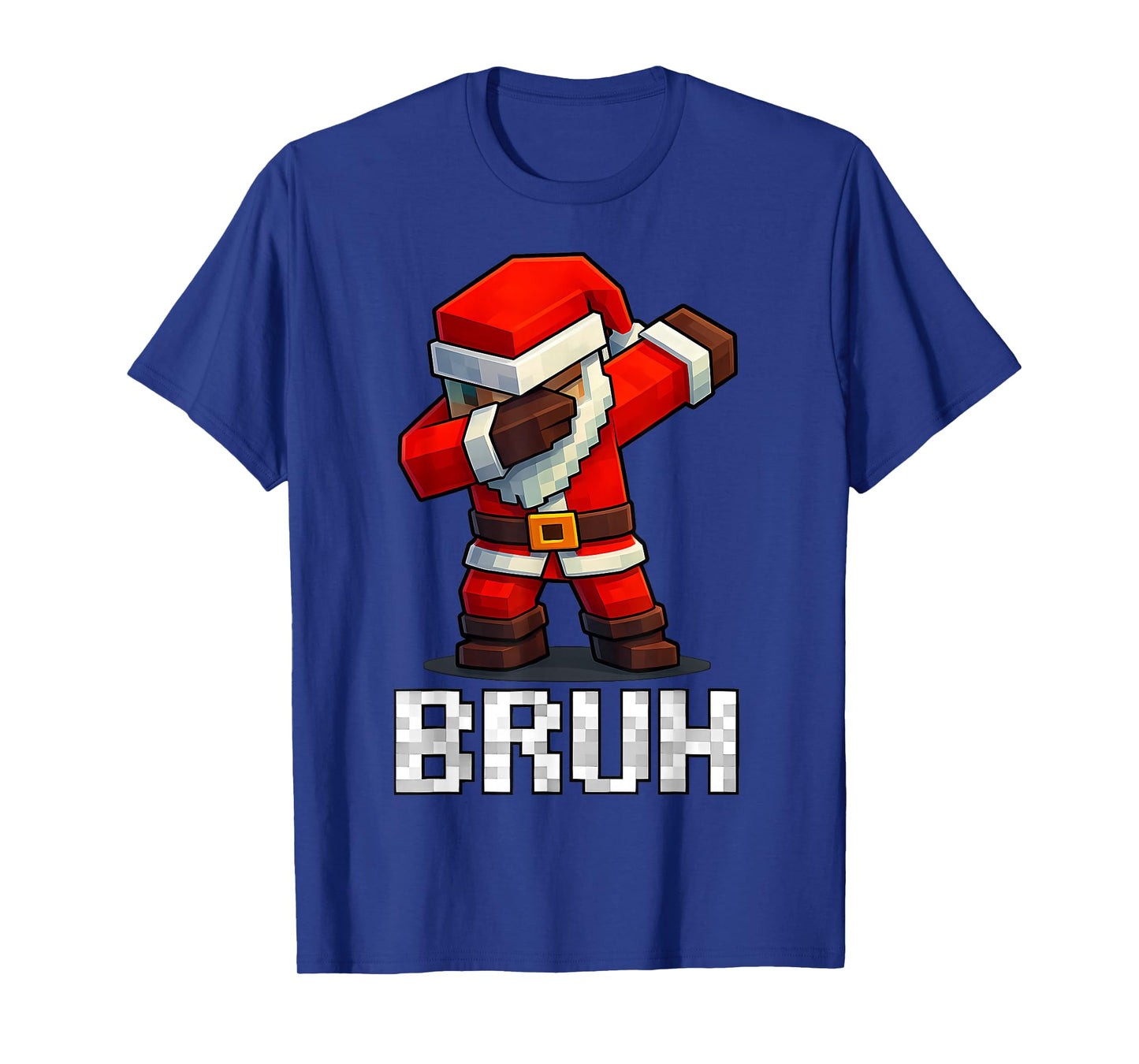 Bruh Christmas Santa Dabbing Gamer Pixel Men Boy Kid Xmas T-Shirt