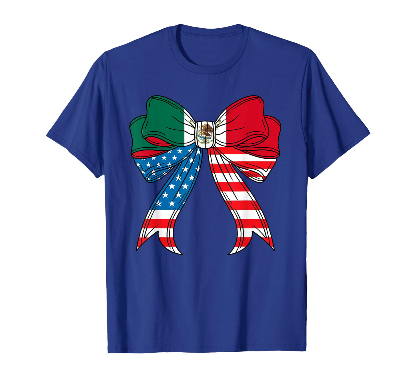 Half Mexican And American Mexico America Usa Women Girl Bow T-Shirt