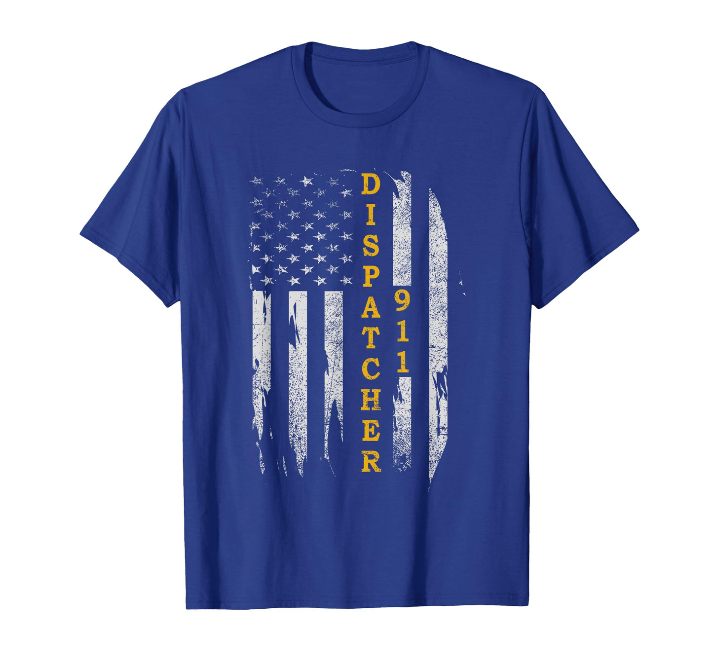 Thin Gold Line Flag American USA Patriotic 911 Dispatcher T-Shirt