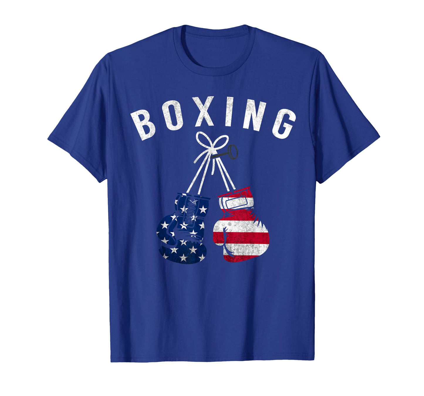 Boxing Gifts For Him Dad Men Box Gloves American Flag USA T-Shirt
