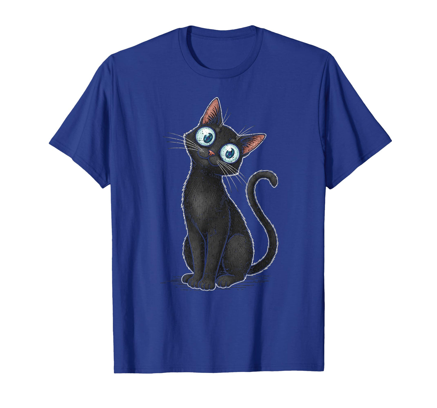 Womens Creepy Cat Cute Cat Meme Funny Black Cat Kitten Lover T-Shirt