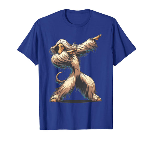 Dab Afghan Hound Dancing Dabbing Dog T-Shirt, Small