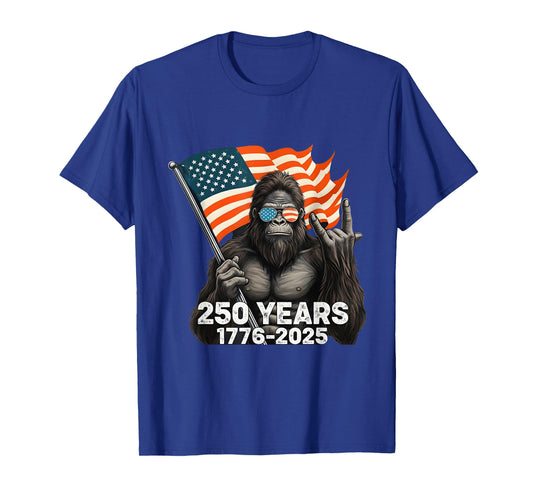 Bigfoot Sasquatch Flag 250 Years 1776-2026 250th Birthday T-Shirt