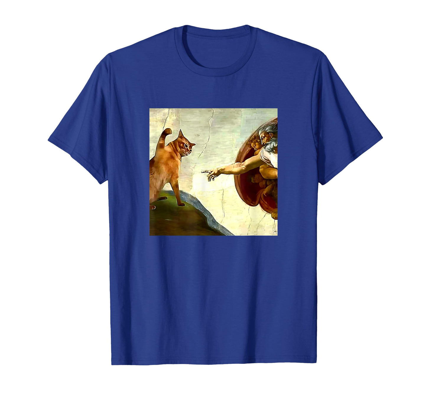 Funny Cat God Creation of Adam Meme Jesus Christian T-Shirt