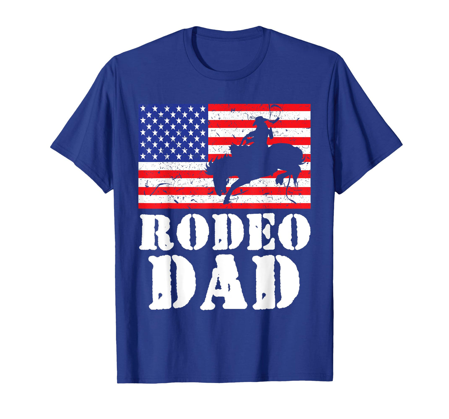 USA American Distressed Flag Rodeo Dad Men Gift For Him T-Shirt