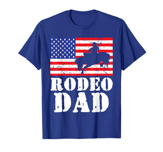 USA American Distressed Flag Rodeo Dad Men Gift For Him T-Shirt